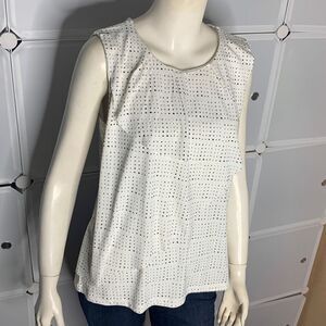 Banana Republic White With Black Dots Tank Blouse Size Small